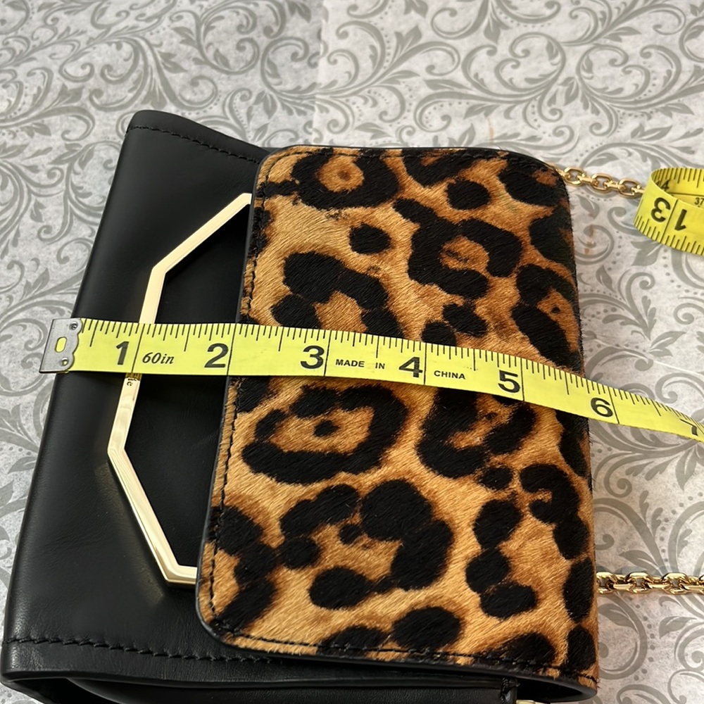 Louise et cie 100% leather, real cow hair fur crossbody NWOT - Picture 12 of 15
